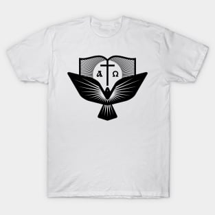 The cross of Jesus and the dove - a symbol of the Holy Spirit T-Shirt